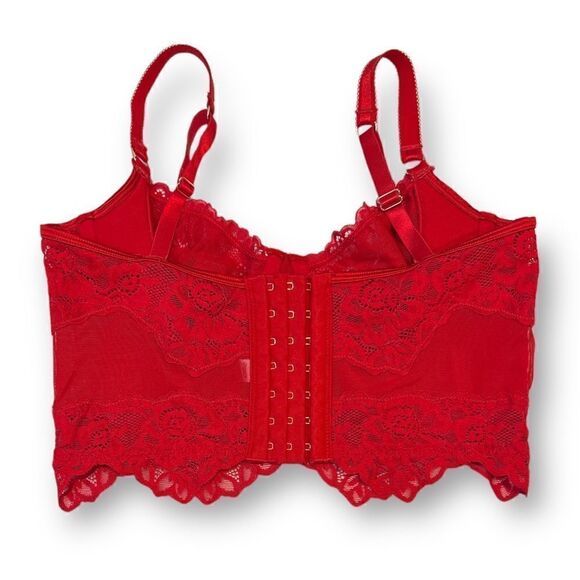 Sofia Intimates by Sofia Vergara Red Lace Bustier Bra Size 34B - Picture 3 of 6